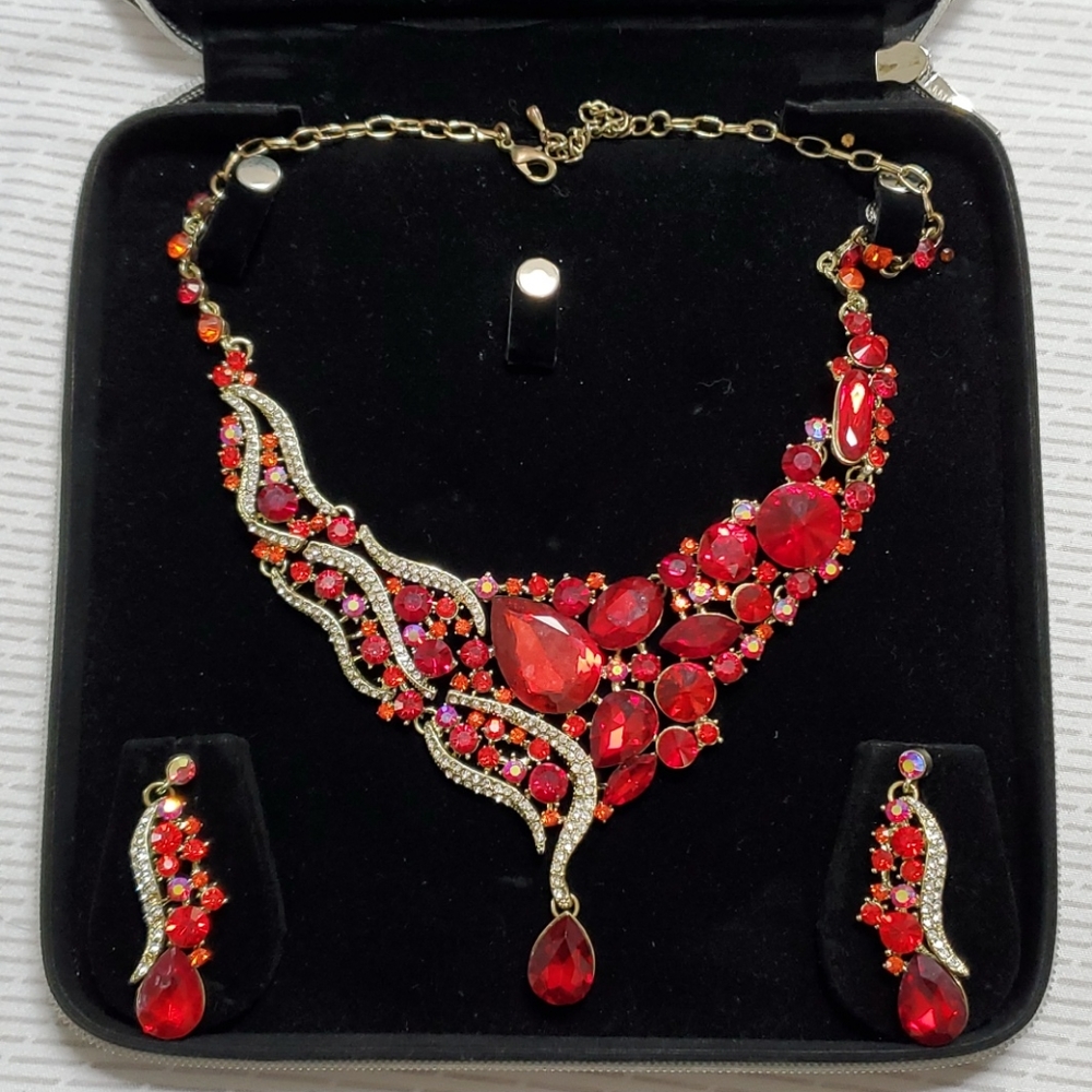 Statement necklace and earrings